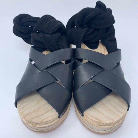 Free People Womens Emmy Wrap Clog Sandals Black - Picture 3 of 12
